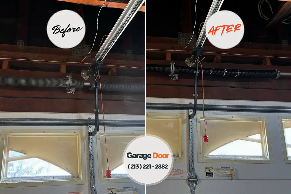 Before and after: garage door repair West University Place, TX